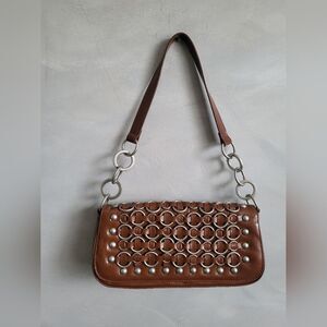 Gorpcore Grunge Tan Studded Rings Small Baugette Shoulder Bag Marco Ecko Flaw